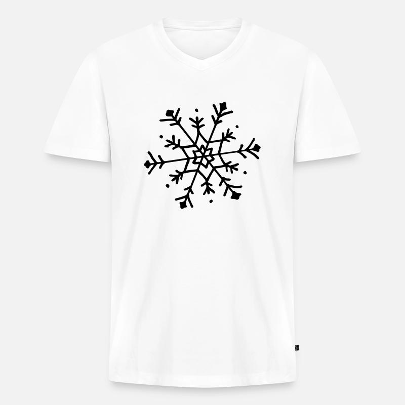 Cute snowflake - Männer Premium Bio T-Shirt mit V-Ausschnitt - Weiß
