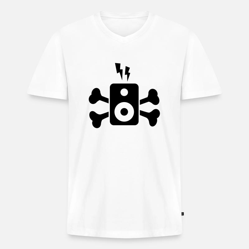 MUSIC BOX FLASH BONES - Männer Premium Bio T-Shirt mit V-Ausschnitt - Weiß