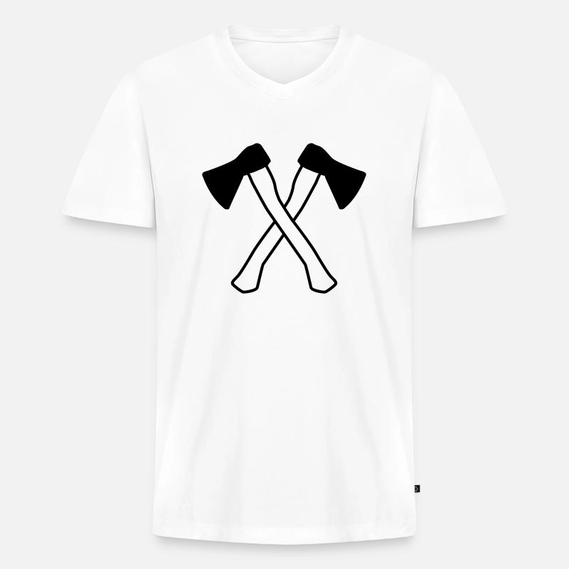 aexte design - Männer Premium Bio T-Shirt mit V-Ausschnitt - Weiß