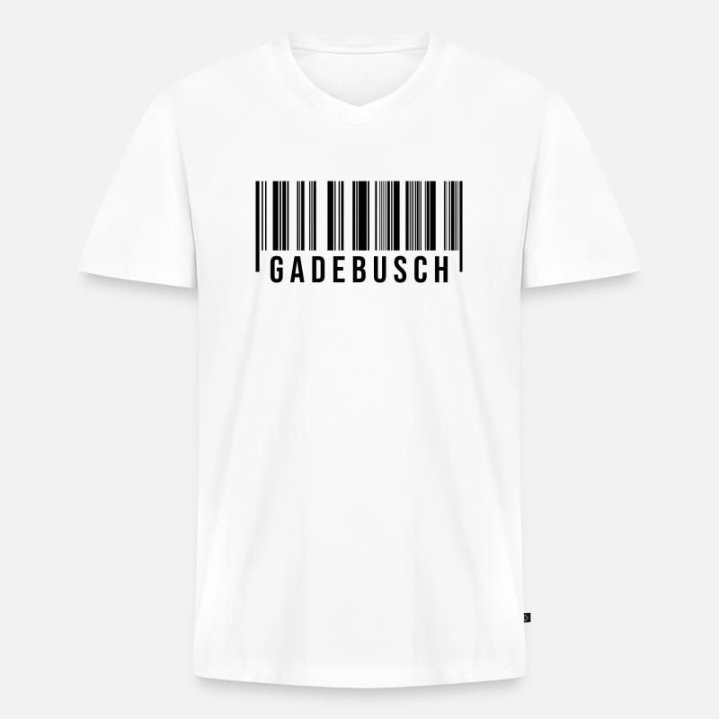 Gadebusch Strichcode - Männer Premium Bio T-Shirt mit V-Ausschnitt - Weiß