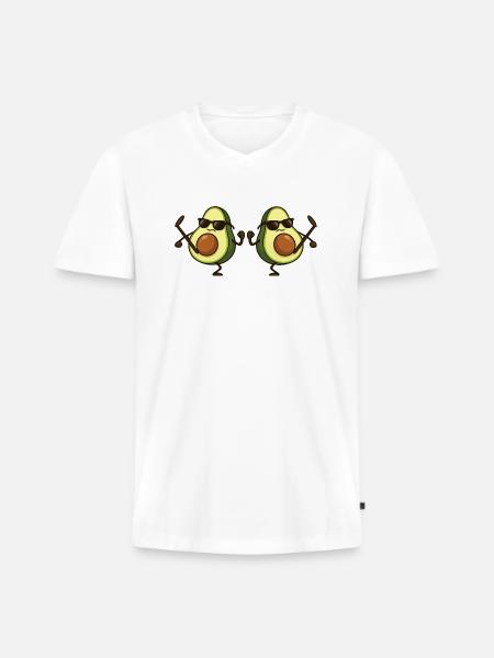 avocado karate 2 - Männer Premium Bio T-Shirt mit V-Ausschnitt - Weiß