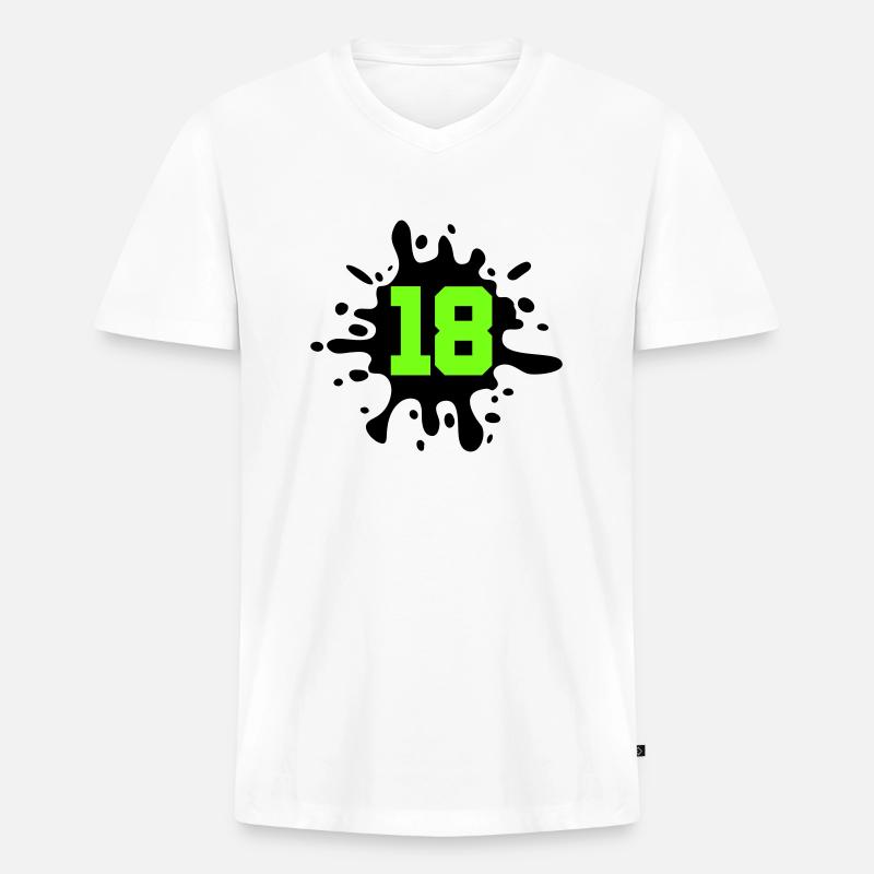 Farbklecks klecks 18 - Männer Premium Bio T-Shirt mit V-Ausschnitt - Weiß