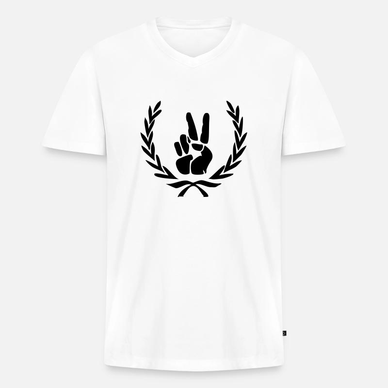 Sieger / Erster / Winner - Männer Premium Bio T-Shirt mit V-Ausschnitt - Weiß