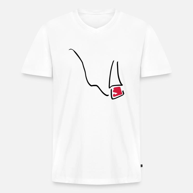 cigarette_01 - Männer Premium Bio T-Shirt mit V-Ausschnitt - Weiß