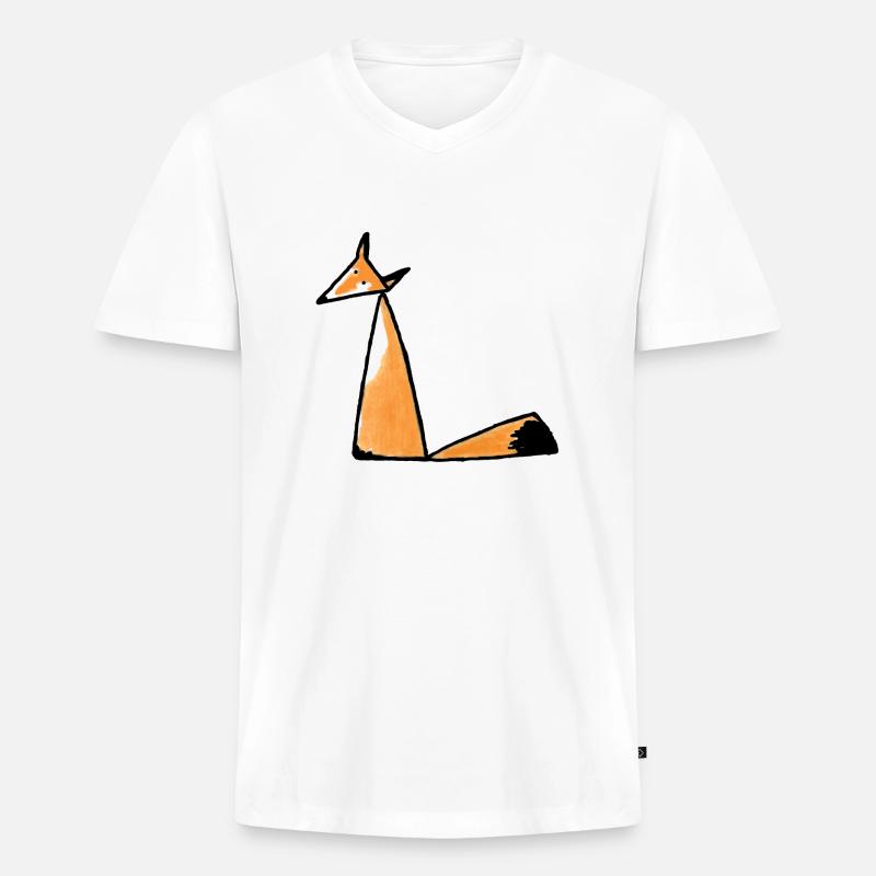 Triangle fox - Männer Premium Bio T-Shirt mit V-Ausschnitt - Weiß