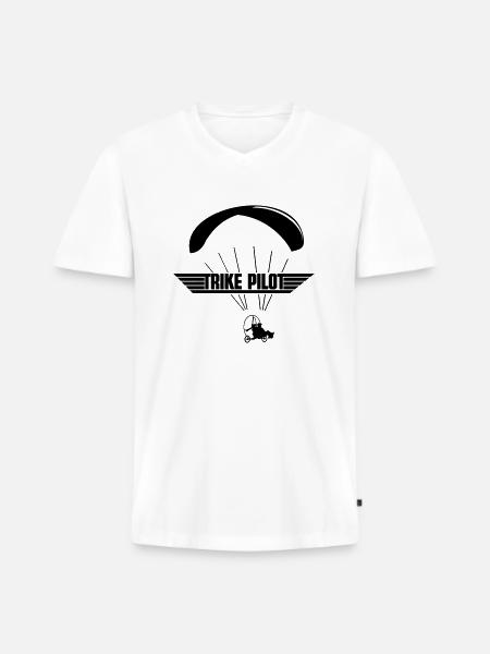 Motorschirm Paramotor Trike Pilot - T-shirt encolure en V Premium bio Homme - blanc