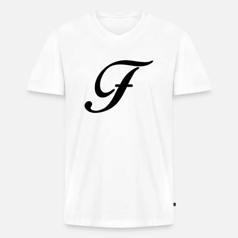F - Männer Premium Bio T-Shirt mit V-Ausschnitt - Weiß