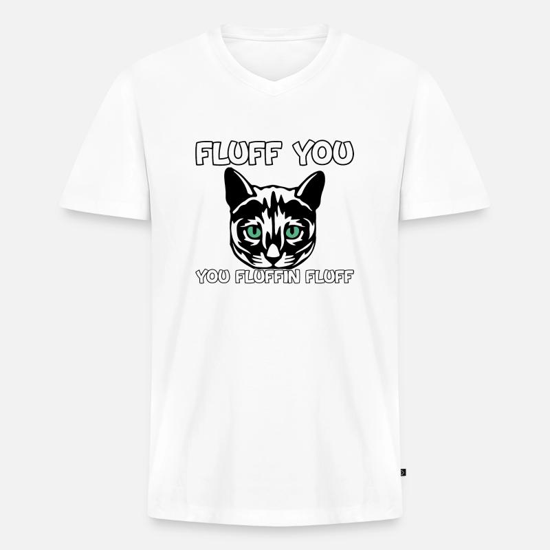 Fluff du Du Fluffin Fluff - Männer Premium Bio T-Shirt mit V-Ausschnitt - Weiß