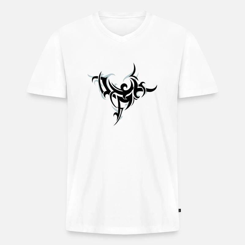 Tribal 2 - Männer Premium Bio T-Shirt mit V-Ausschnitt - Weiß