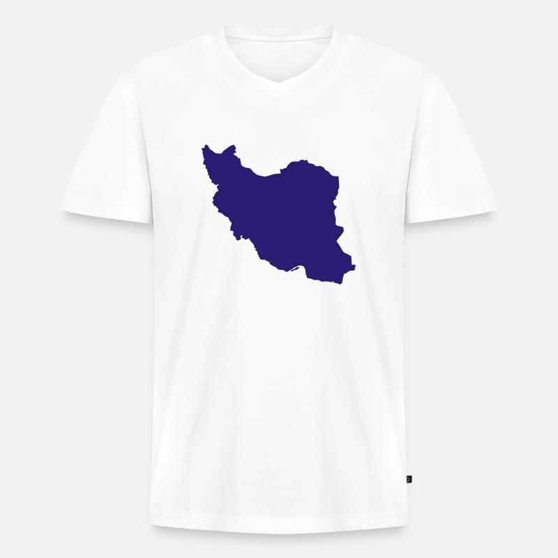 Iran - Männer Premium Bio T-Shirt mit V-Ausschnitt - Weiß