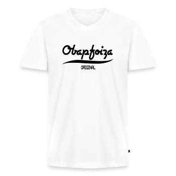 Oberpfalz - Männer Premium Bio T-Shirt mit V-Ausschnitt - Weiß - Vorne - Nico (187cm)