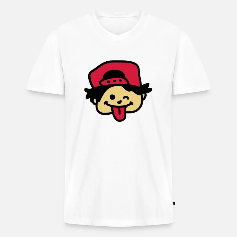 Frecher Junge 3 - Männer Premium Bio T-Shirt mit V-Ausschnitt - Weiß