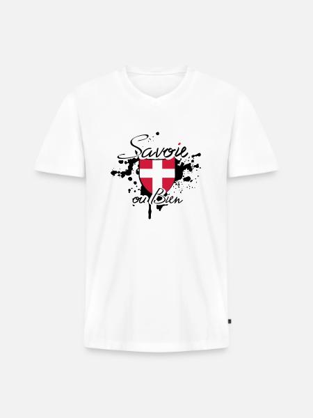 savoie destroy - T-shirt encolure en V Premium bio Homme - blanc