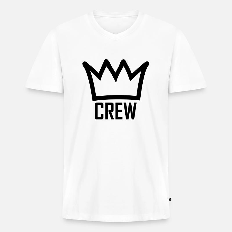 crew - Männer Premium Bio T-Shirt mit V-Ausschnitt - Weiß