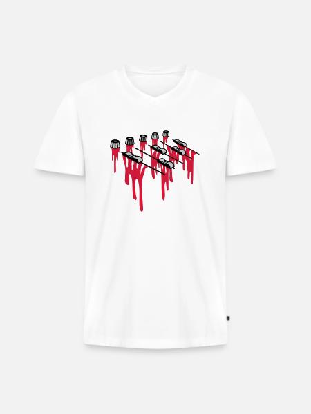 Blood Drops Mixer - Men's Premium Organic T-shirt with V-neck - white