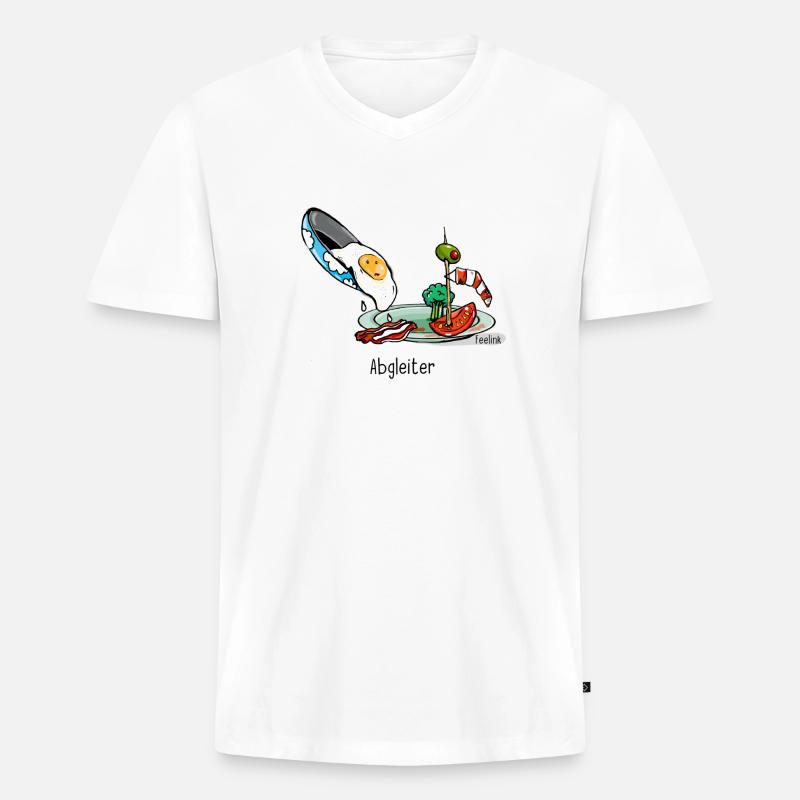 Paragliding Gleitschirm Pilot Vogel Ei - Männer Premium Bio T-Shirt mit V-Ausschnitt - Weiß
