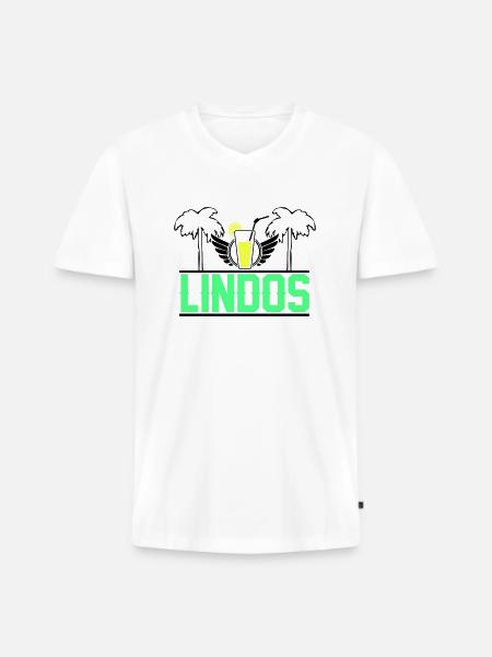Lindos - T-shirt encolure en V Premium bio Homme - blanc
