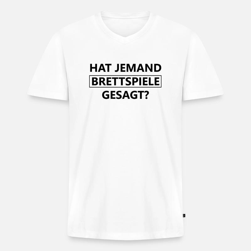 boardgame chess backgammon game night - Männer Premium Bio T-Shirt mit V-Ausschnitt - Weiß