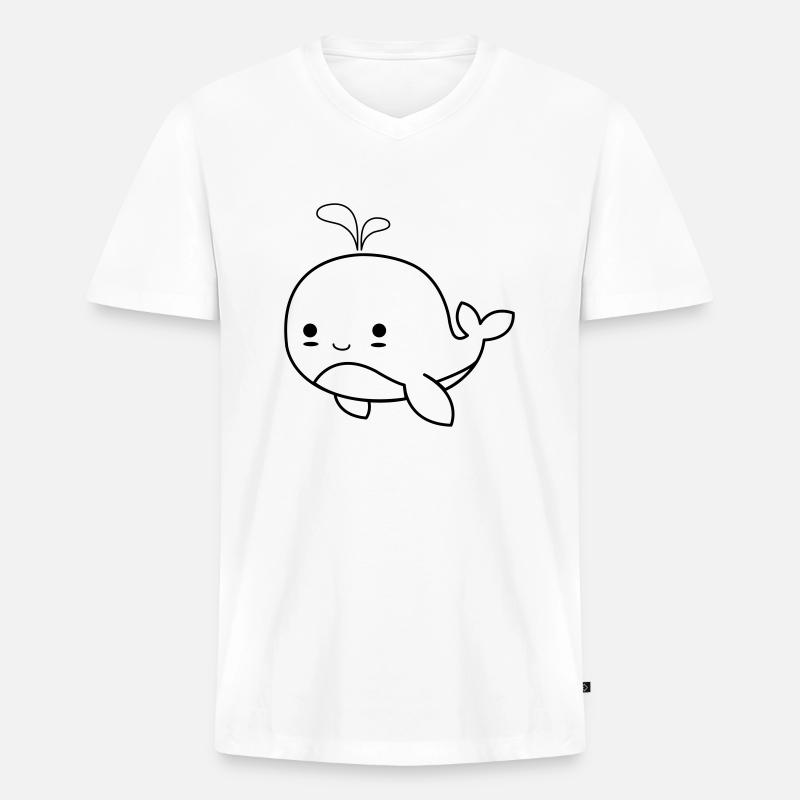 baby wal 01 - Männer Premium Bio T-Shirt mit V-Ausschnitt - Weiß
