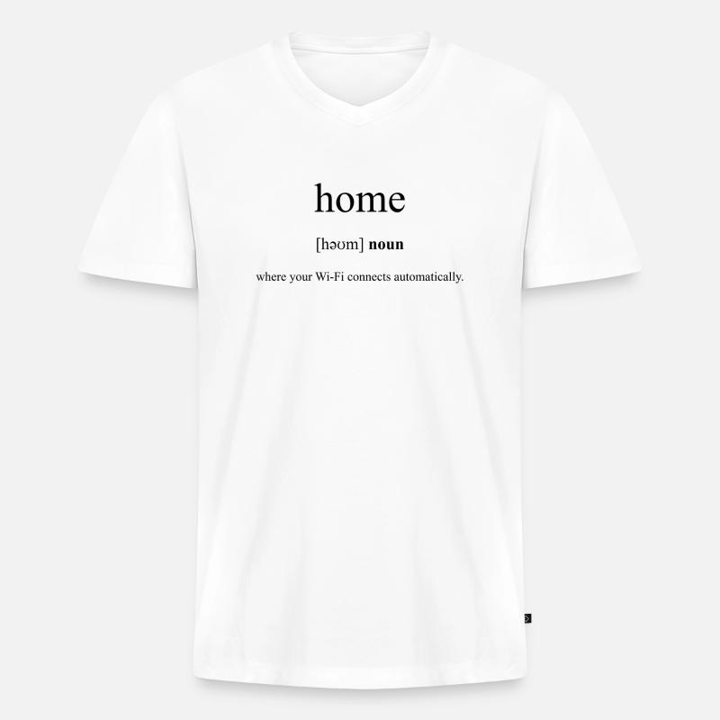 Home | Zuhause Definition Dictionary - Männer Premium Bio T-Shirt mit V-Ausschnitt - Weiß