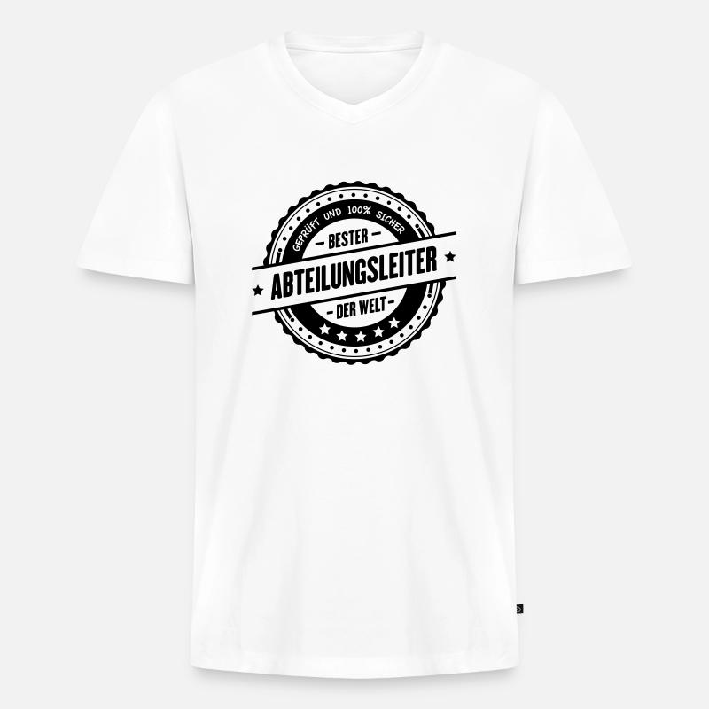Bester Abteilungsleiter - Männer Premium Bio T-Shirt mit V-Ausschnitt - Weiß