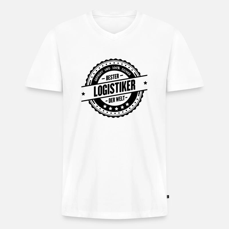 Bester Logistiker - Männer Premium Bio T-Shirt mit V-Ausschnitt - Weiß