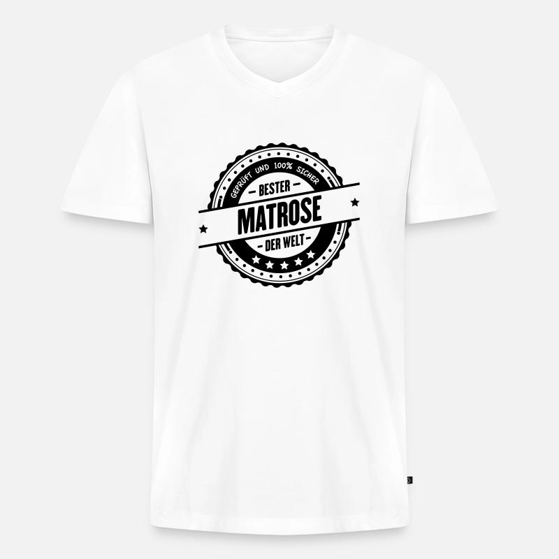 Bester Matrose - Männer Premium Bio T-Shirt mit V-Ausschnitt - Weiß