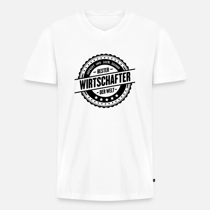 Bester Wirtschafter - Männer Premium Bio T-Shirt mit V-Ausschnitt - Weiß