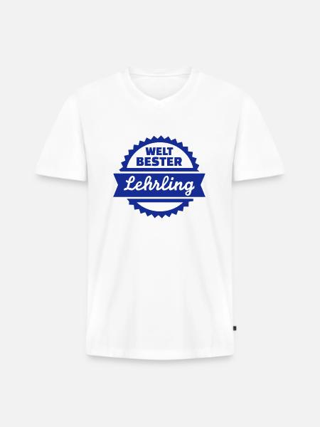 Lehrling - Männer Premium Bio T-Shirt mit V-Ausschnitt - Weiß