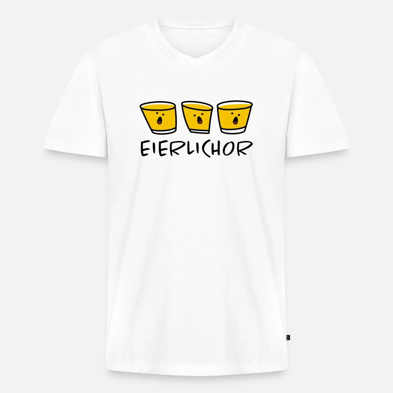 Chor Eierlikör - Männer Premium Bio T-Shirt mit V-Ausschnitt - Weiß