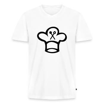 Best excellent cook cook hat wooden spoon - Men's Premium Organic T-shirt with V-neck - white - Front - Nico (187cm)