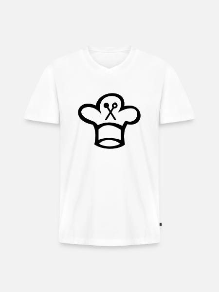 Koch Kochlöffel - Männer Premium Bio T-Shirt mit V-Ausschnitt - Weiß