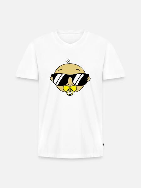 bébé - T-shirt encolure en V Premium bio Homme - blanc
