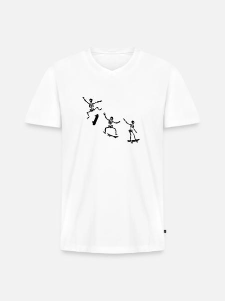 SKELETONS SKATERS - Men's Premium Organic T-shirt with V-neck - white