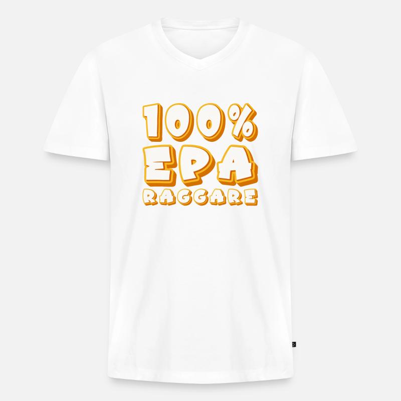 100% Ragger - Männer Premium Bio T-Shirt mit V-Ausschnitt - Weiß