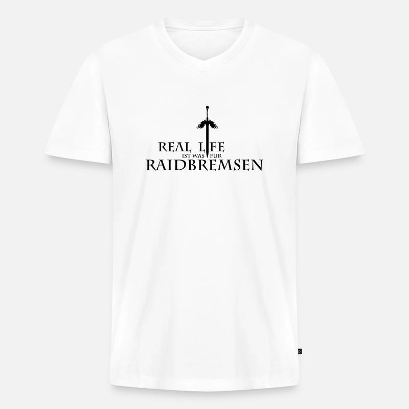 raidbremsen - Männer Premium Bio T-Shirt mit V-Ausschnitt - Weiß