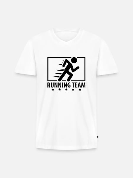 running_team_design_qu1 - Men's Premium Organic T-shirt with V-neck - white