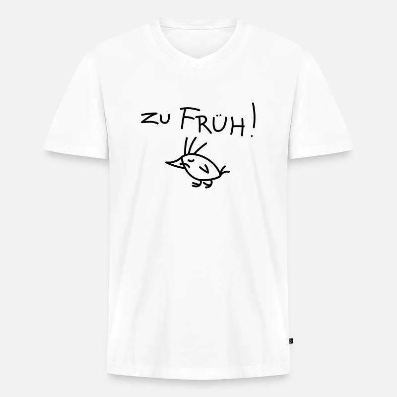 Früher Vogel - Männer Premium Bio T-Shirt mit V-Ausschnitt - Weiß
