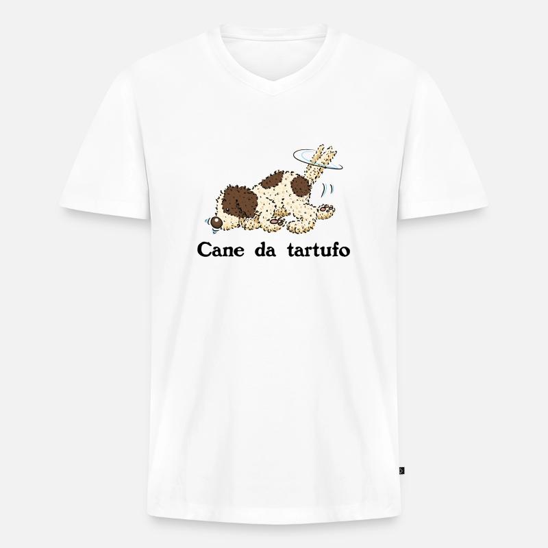 Trueffelpino1 1 - Männer Premium Bio T-Shirt mit V-Ausschnitt - Weiß
