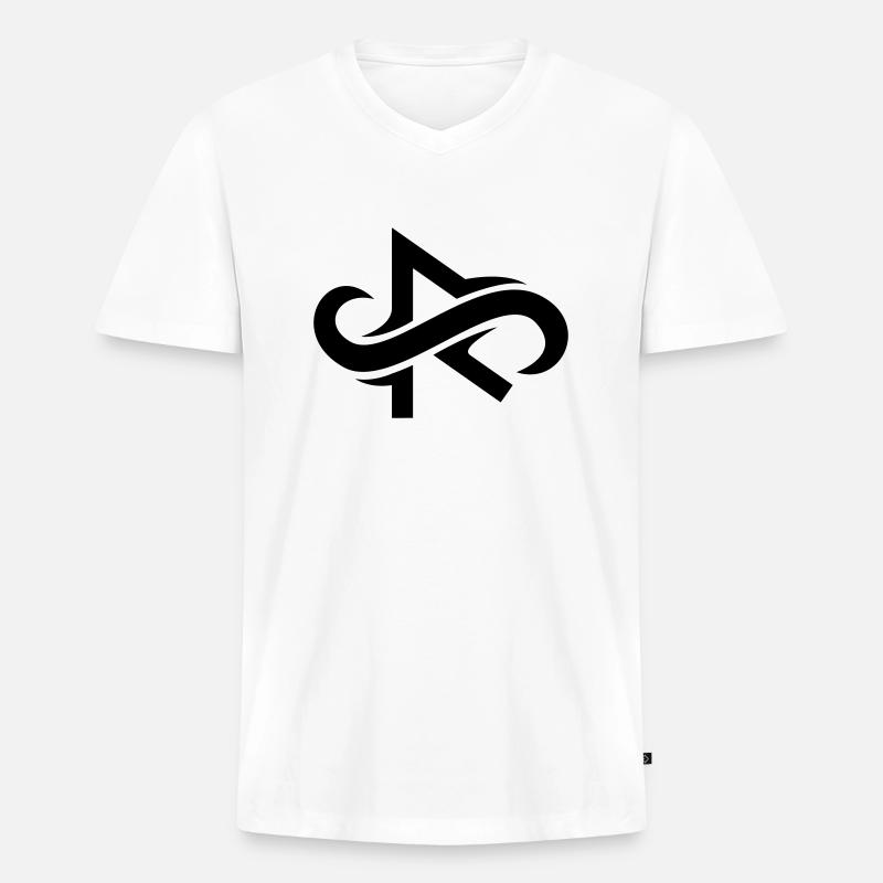 RAIDHO Rune - GreschnerVisual - Männer Premium Bio T-Shirt mit V-Ausschnitt - Weiß
