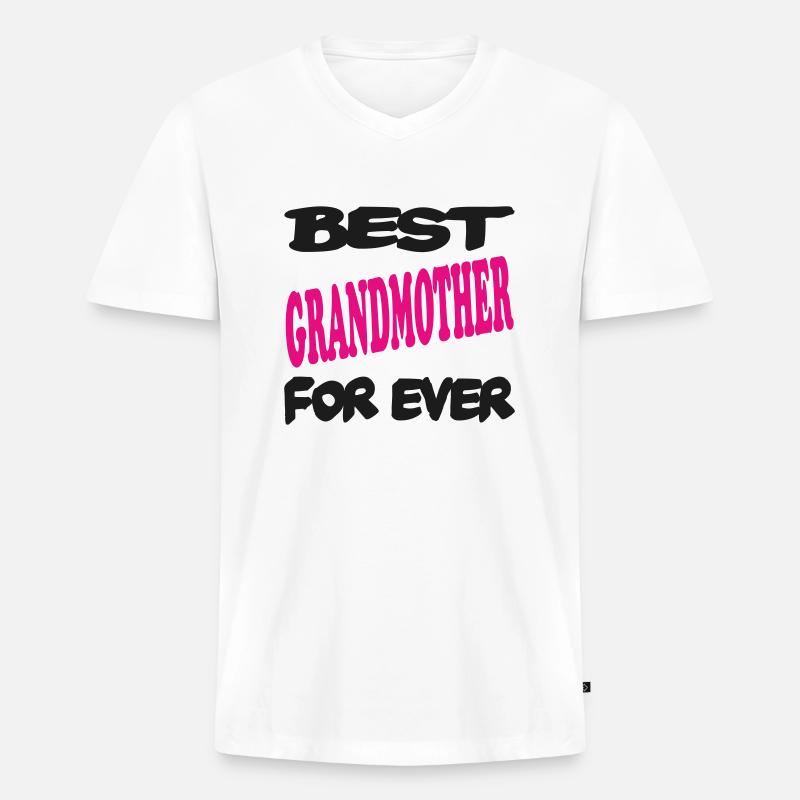 Beste GROSSMUTTER aller Zeiten - Männer Premium Bio T-Shirt mit V-Ausschnitt - Weiß