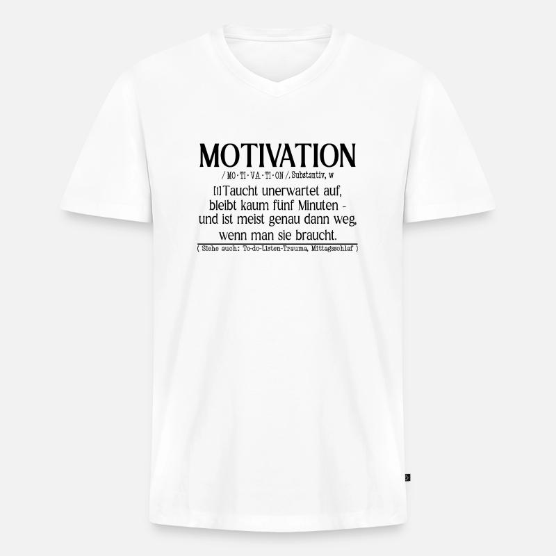 Motivation Definition - Männer Premium Bio T-Shirt mit V-Ausschnitt - Weiß