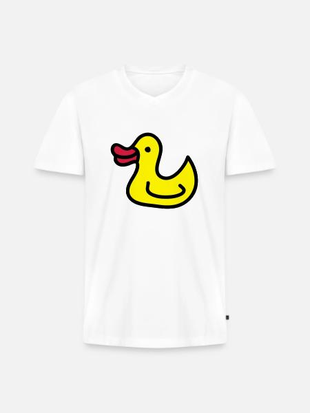 Entchen - Ente 3 - Männer Premium Bio T-Shirt mit V-Ausschnitt - Weiß