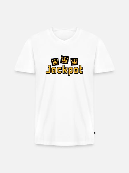 jackpot - Men's Premium Organic T-shirt with V-neck - white