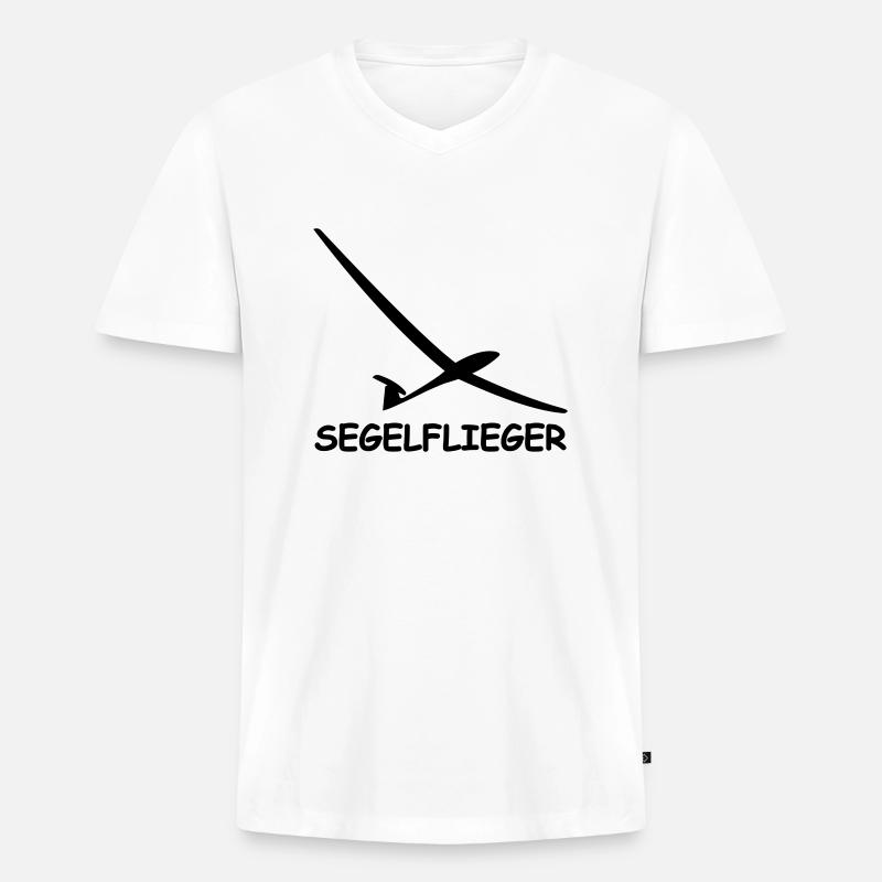 segelflieger - Männer Premium Bio T-Shirt mit V-Ausschnitt - Weiß