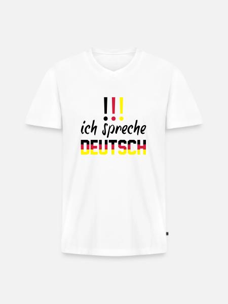 ich_spreche_deutsch - Men's Premium Organic T-shirt with V-neck - white