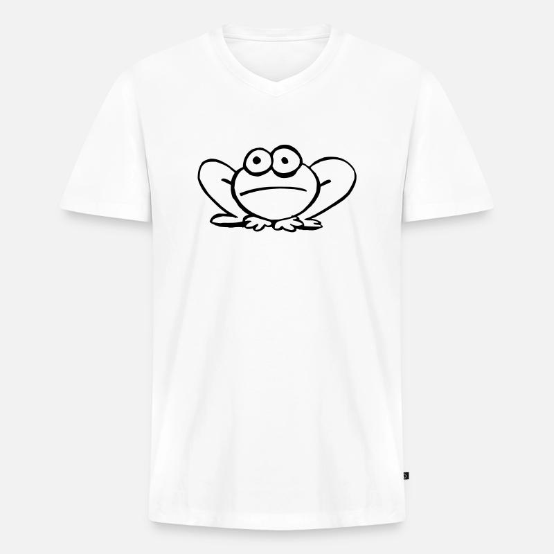 Pfeilgiftfrosch - Männer Premium Bio T-Shirt mit V-Ausschnitt - Weiß