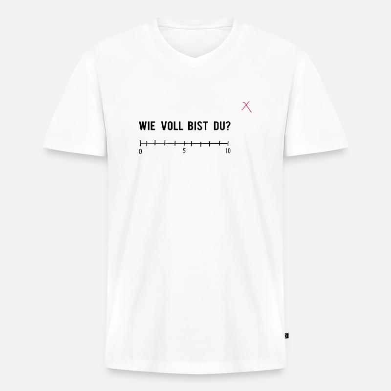 Wie voll Bist du? Abschlussfeier - Männer Premium Bio T-Shirt mit V-Ausschnitt - Weiß