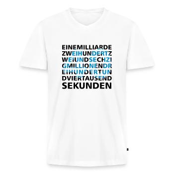 40 Jahre in Sekunden 2 - Männer Premium Bio T-Shirt mit V-Ausschnitt - Weiß - Vorne - Nico (187cm)