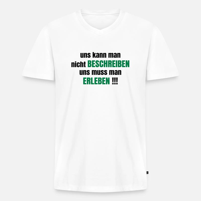 Freundschaft - Männer Premium Bio T-Shirt mit V-Ausschnitt - Weiß